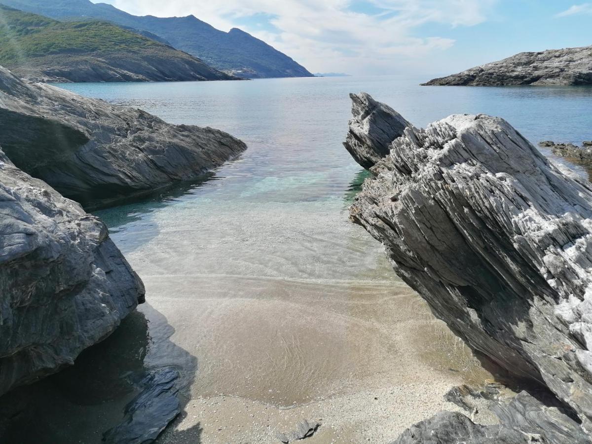 Coin De Paradis Vue Dominante Sur Mer, Montagne Et Tour Genoise Avec Jacuzzi Pino Exterior foto